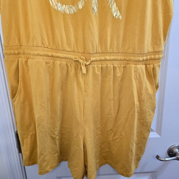Calvin Klein CK Romper With Drawstring and Pockets - Mustard Yellow / Gold - Picture 4 of 7